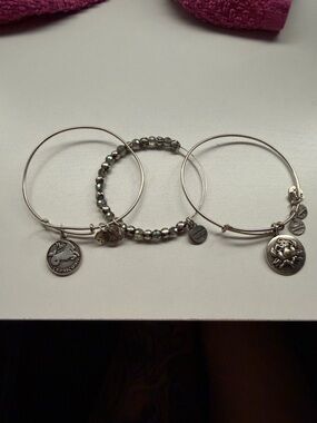 Alex and Ani Silver-Tone Zodiac Charm Stackable Bracelet Set